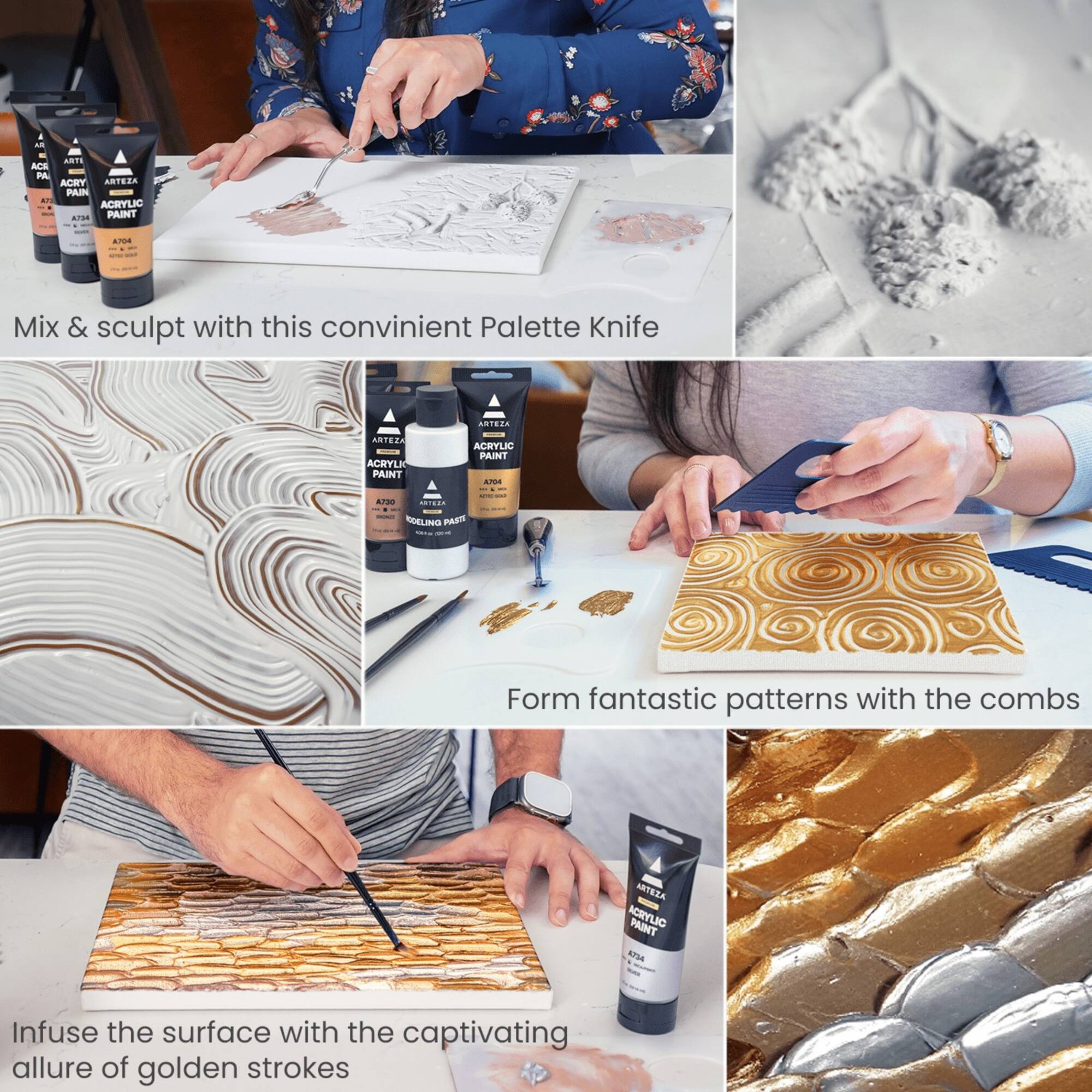 Arteza® 12 Piece Texture Paint Kit